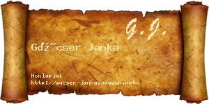Gácser Janka névjegykártya
